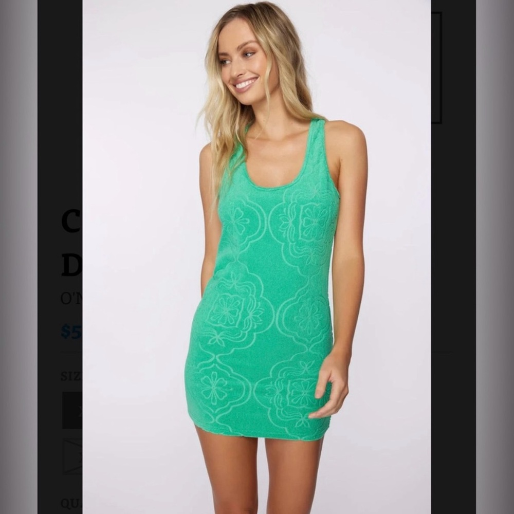O’Neill Cabana Tile Terry Dress (Kelly Green) NWOT
